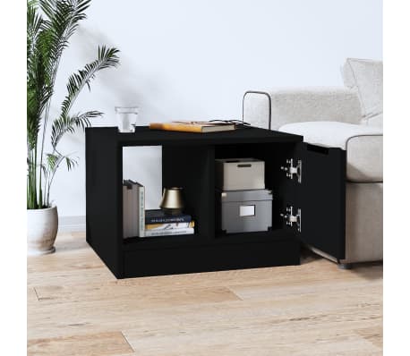 vidaXL Salontafel 50x50x36 cm bewerkt hout zwart