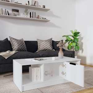 Konferenční stolek bílý 102 x 50 x 36 cm kompozitní dřevo - obrázek 7
