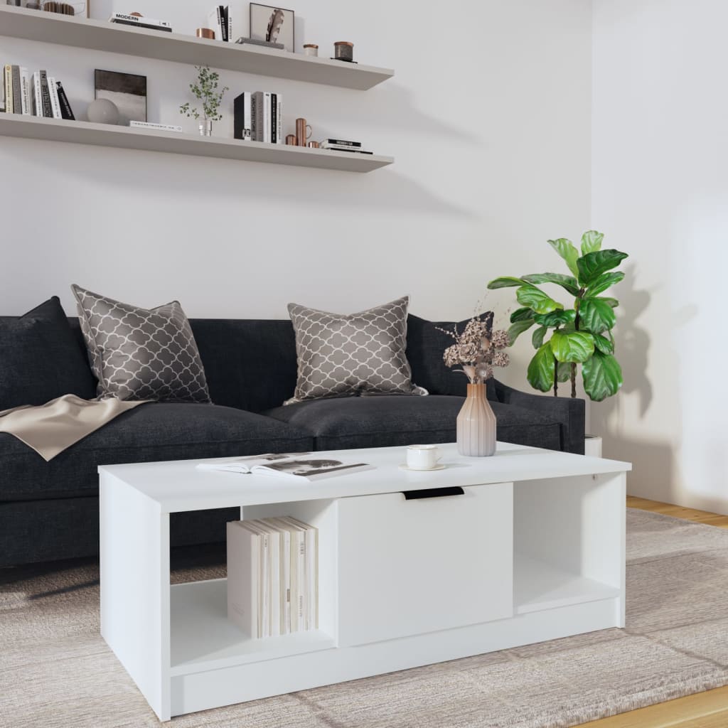 vidaXL sofabord 102x50x36 cm konstrueret træ hvid