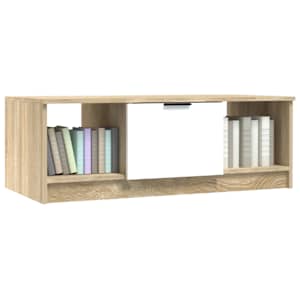 Konferenční stolek bílý dub sonoma 102x50x36cm kompozitní dřevo - obrázek 6