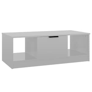 Konferenční stolek lesklý bílý 102x50x36 cm kompozitní dřevo - obrázek 2