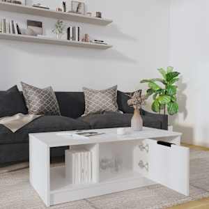 Konferenční stolek lesklý bílý 102x50x36 cm kompozitní dřevo - obrázek 7