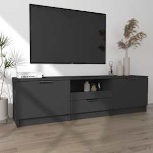 TV skříňka černá 140 x 35 x 40 cm kompozitní dřevo - obrázek 3