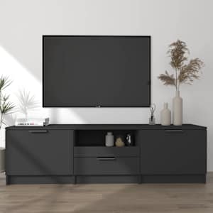 TV skříňka černá 140 x 35 x 40 cm kompozitní dřevo - obrázek 1