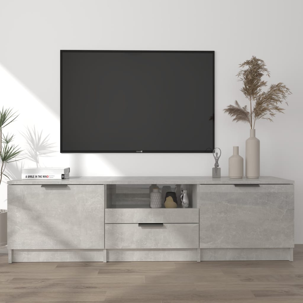 TV skříňka betonově šedá 140 x 35 x 40 cm kompozitní dřevo