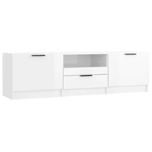 TV skříňka lesklá bílá 140 x 35 x 40 cm kompozitní dřevo - obrázek 2