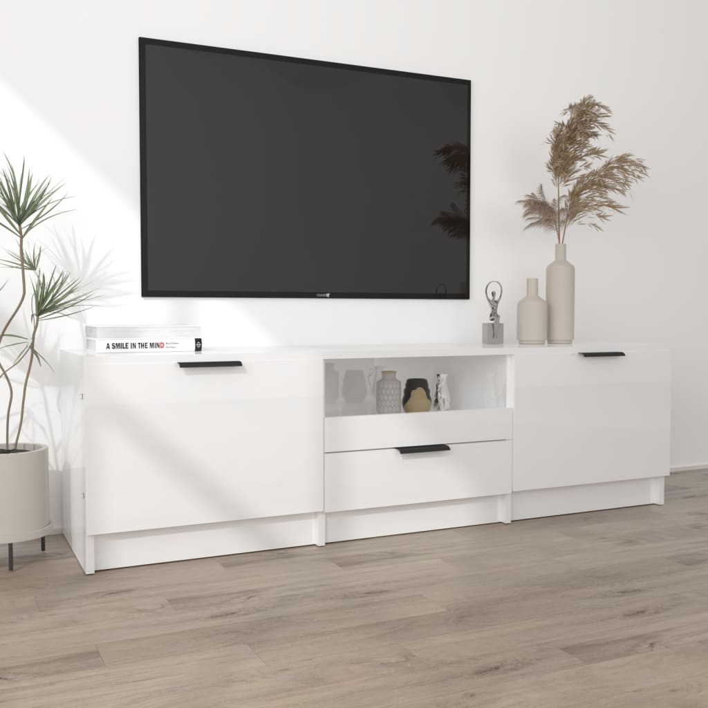 

vidaXL Tv-meubel 140x35x40 cm bewerkt hout hoogglans wit
