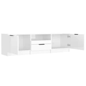 TV skříňka lesklá bílá 140 x 35 x 40 cm kompozitní dřevo - obrázek 5