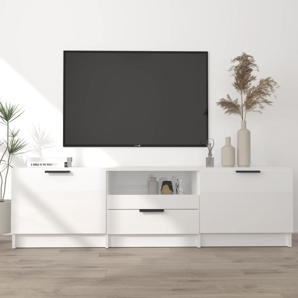 vidaXL Szafka pod TV, wysoki poysk, biaa, 140x35x40 cm