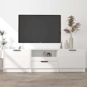 TV skříňka lesklá bílá 140 x 35 x 40 cm kompozitní dřevo - obrázek 1