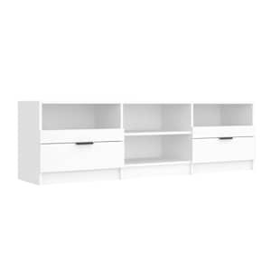 TV skříňka bílá 150 x 33,5 x 45 cm kompozitní dřevo - obrázek 2