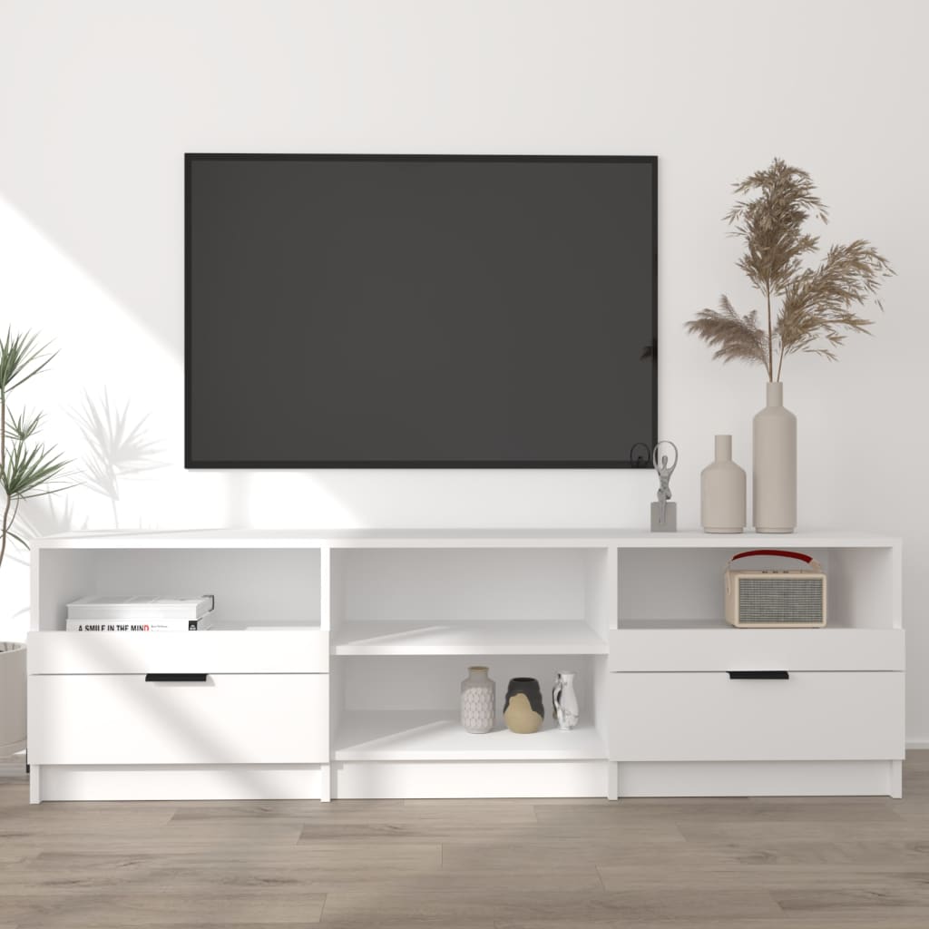 vidaXL Szafka pod TV, bia�a, 150x33,5x45 cm, materia� drewnopochodny