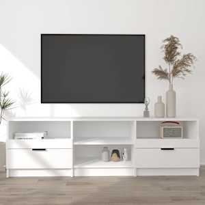 TV skříňka bílá 150 x 33,5 x 45 cm kompozitní dřevo - obrázek 1