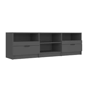 TV skříňka černá 150 x 33,5 x 45 cm kompozitní dřevo - obrázek 2