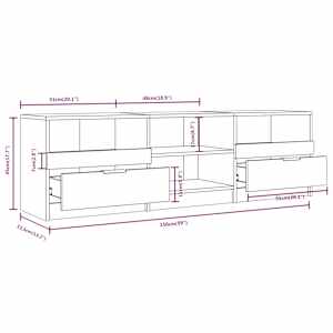 TV skříňka betonově šedá 150 x 33,5 x 45 cm kompozitní dřevo - obrázek 7