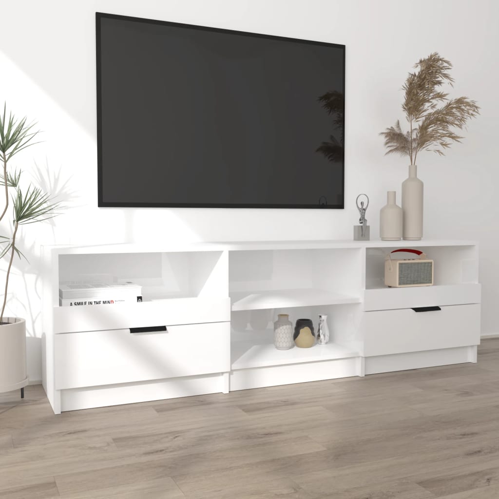 

vidaXL Tv-meubel 150x33,5x45 cm bewerkt hout hoogglans wit