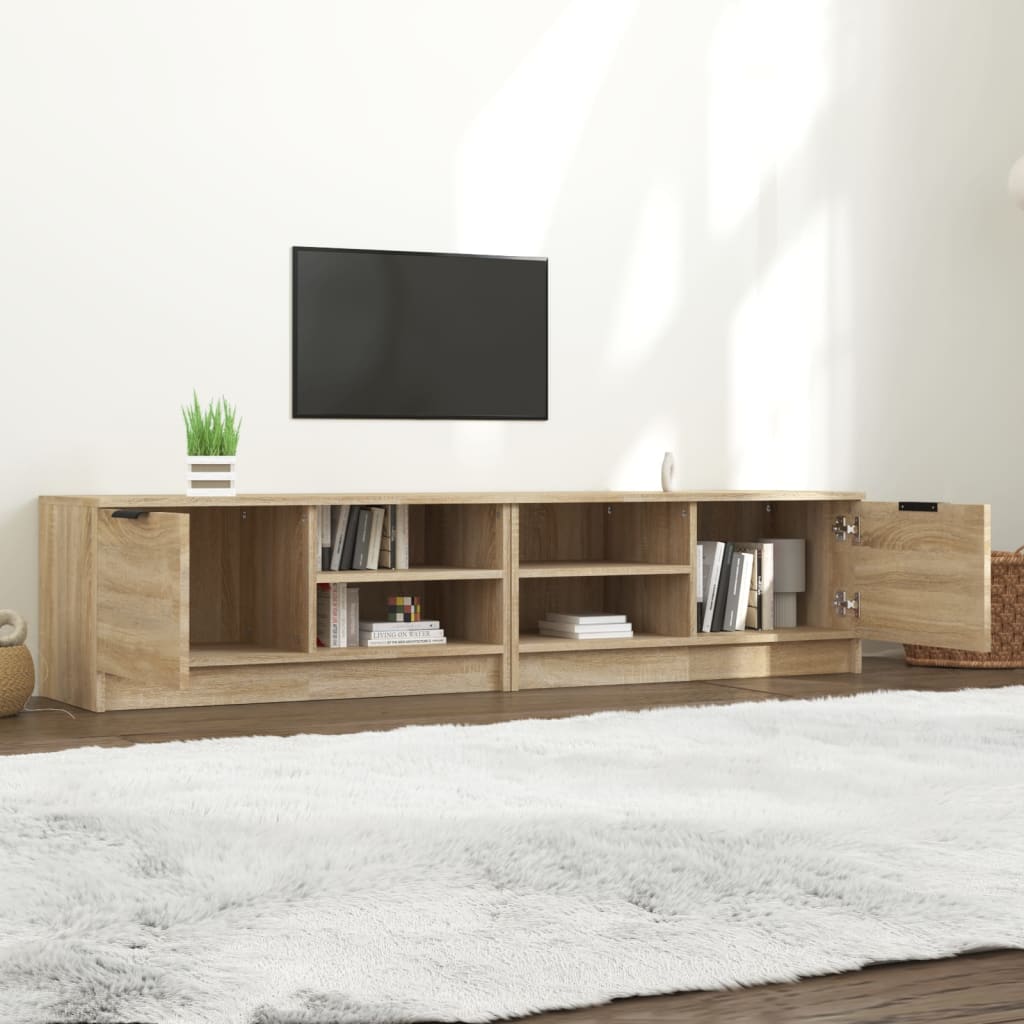 vidaXL Tv-meubels 2 st 80x35x36,5 cm bewerkt hout sonoma eikenkleurig afbeelding