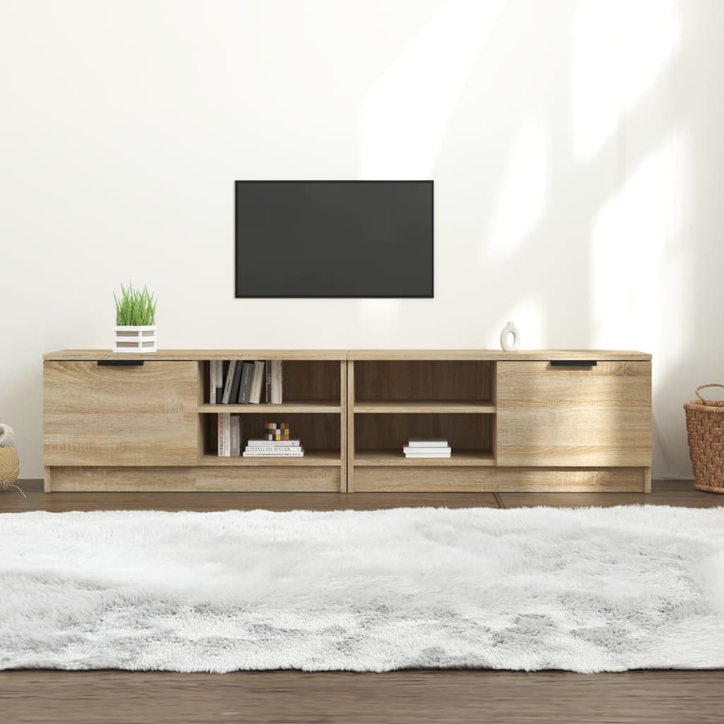 TV-tasot 2 kpl Sonoma-tammi 80x35x365 cm tekninen puu