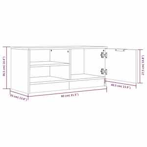 TV skříňka betonově šedá 80 x 35 x 36,5 cm kompozitní dřevo - obrázek 9