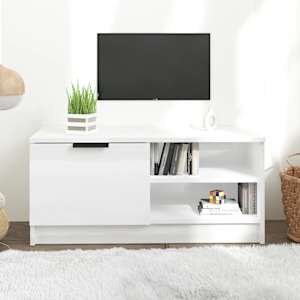 TV skříňka bílá s vysokým leskem 80x35x36,5 cm kompozitní dřevo - obrázek 1