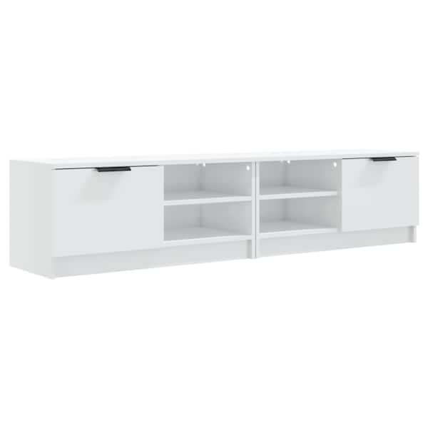 vidaXL telerikapid 2 tk, k&otilde;rgl&auml;ikega valge, 80x35x36,5 cm, tehispuit
