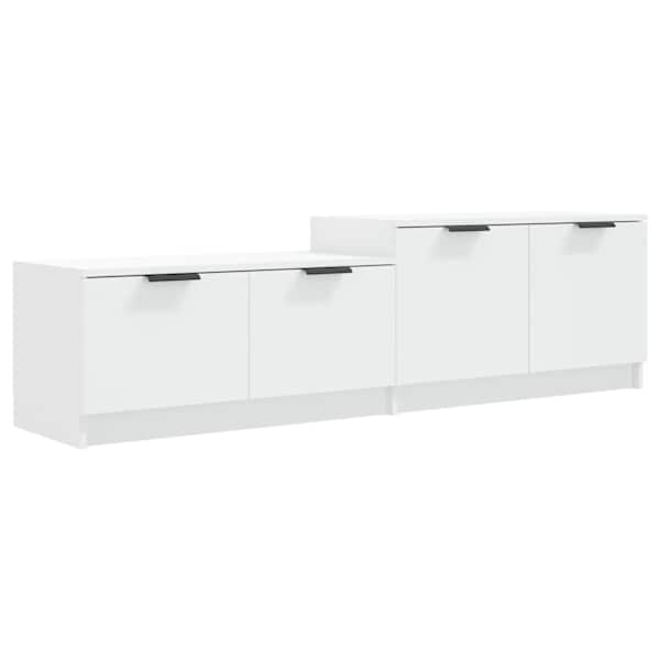 vidaXL telerikapp, valge, 158,5x36x45 cm, tehispuit