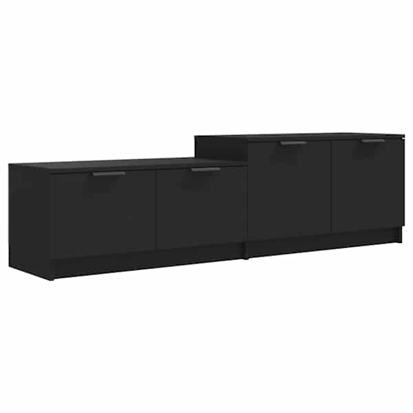vidaXL telerikapp, must, 158,5x36x45 cm, tehispuit