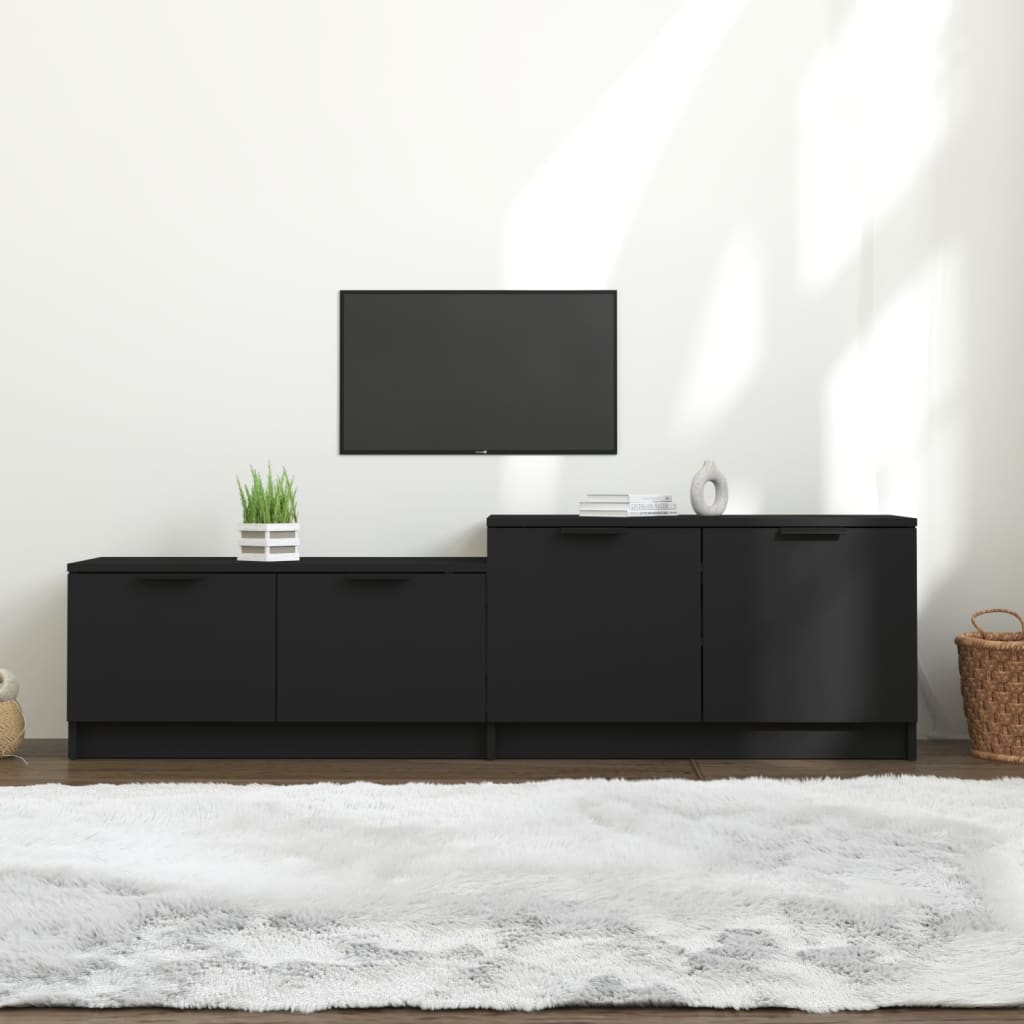 vidaXL Szafka pod TV, czarna, 158,5x36x45 cm, materia drewnopochodny