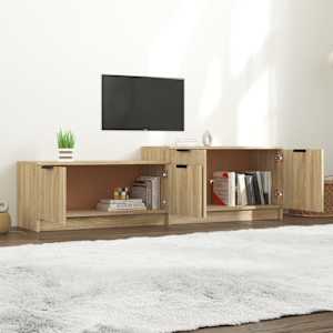 vidaXL Meuble TV Ch&ecirc;ne sonoma 158,5x36x45 cm Bois d'ing&eacute;nierie