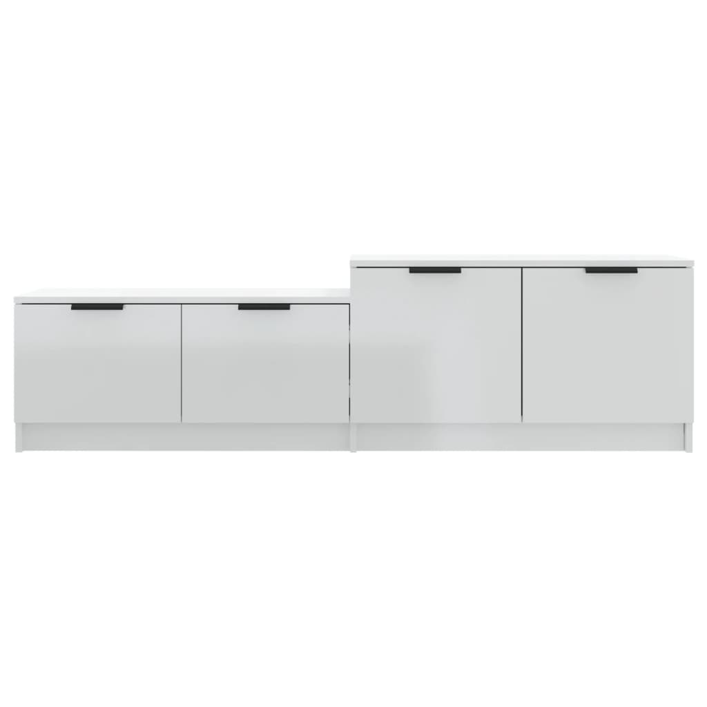 fehér magasfényű szerelt fa TV-szekrény 158,5x36x45 cm