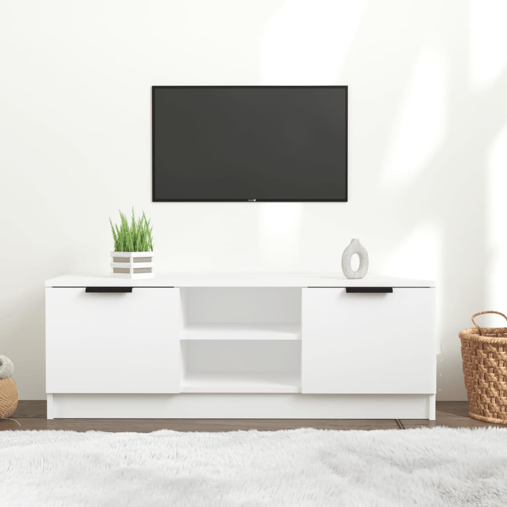 fehér szerelt fa TV-szekrény 102 x 35 x 36,5 cm