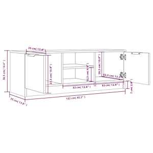 TV skříňka černá 102 x 35 x 36,5 cm kompozitní dřevo - obrázek 8