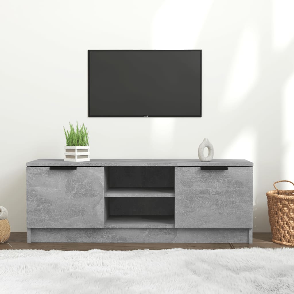 vidaXL Comodă TV, gri beton, 102x35x36,5 cm, lemn prelucrat