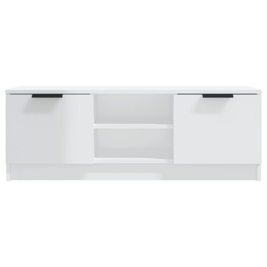vidaXL Tv-meubel 102x35x36,5 cm bewerkt hout hoogglans wit afbeelding