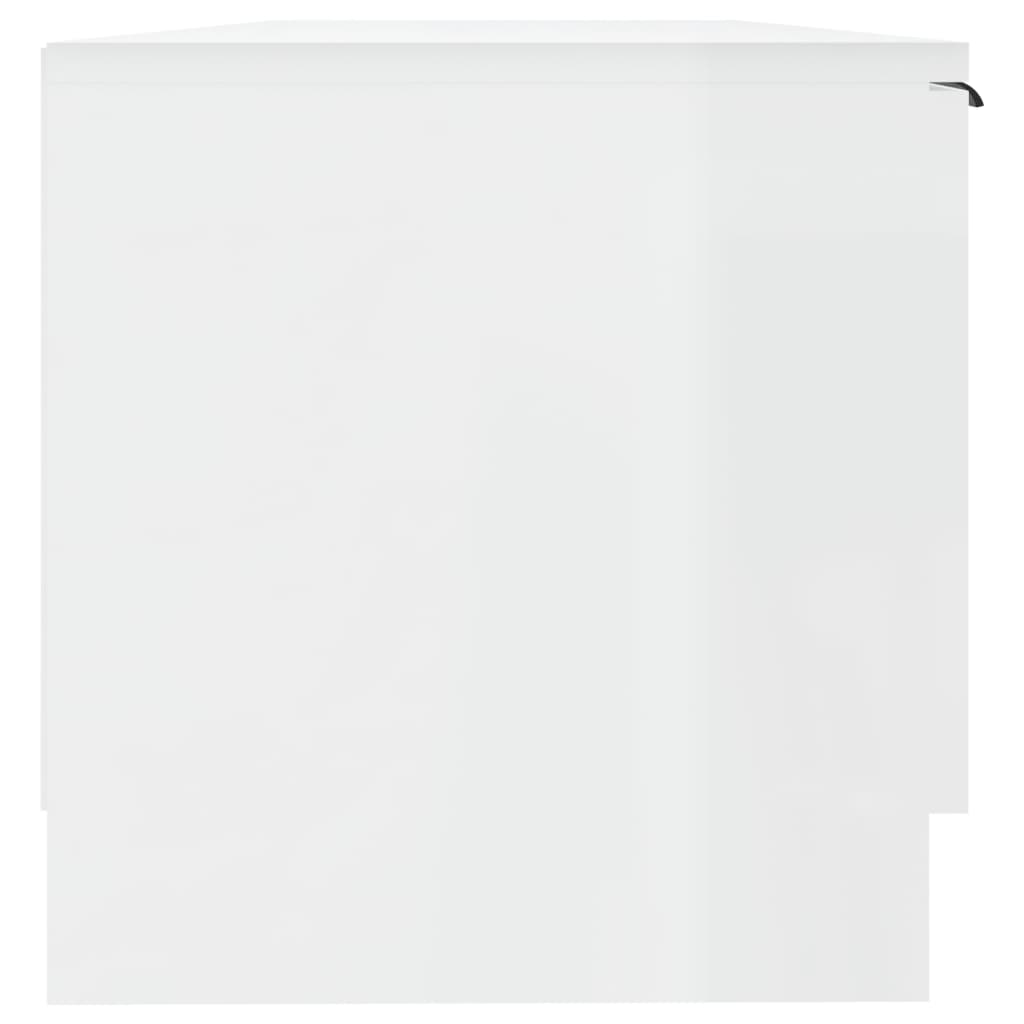 Meuble TV Blanc brillant 102x35x36,5 cm Bois d’ingénierie | meublestv.fr 6