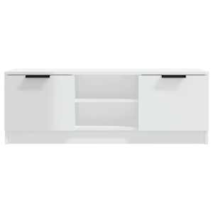 TV skříňka bílá vysoký lesk 102 x 35 x 36,5 cm kompozitní dřevo - obrázek 3