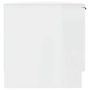 TV skříňka bílá vysoký lesk 102 x 35 x 36,5 cm kompozitní dřevo - obrázek 5