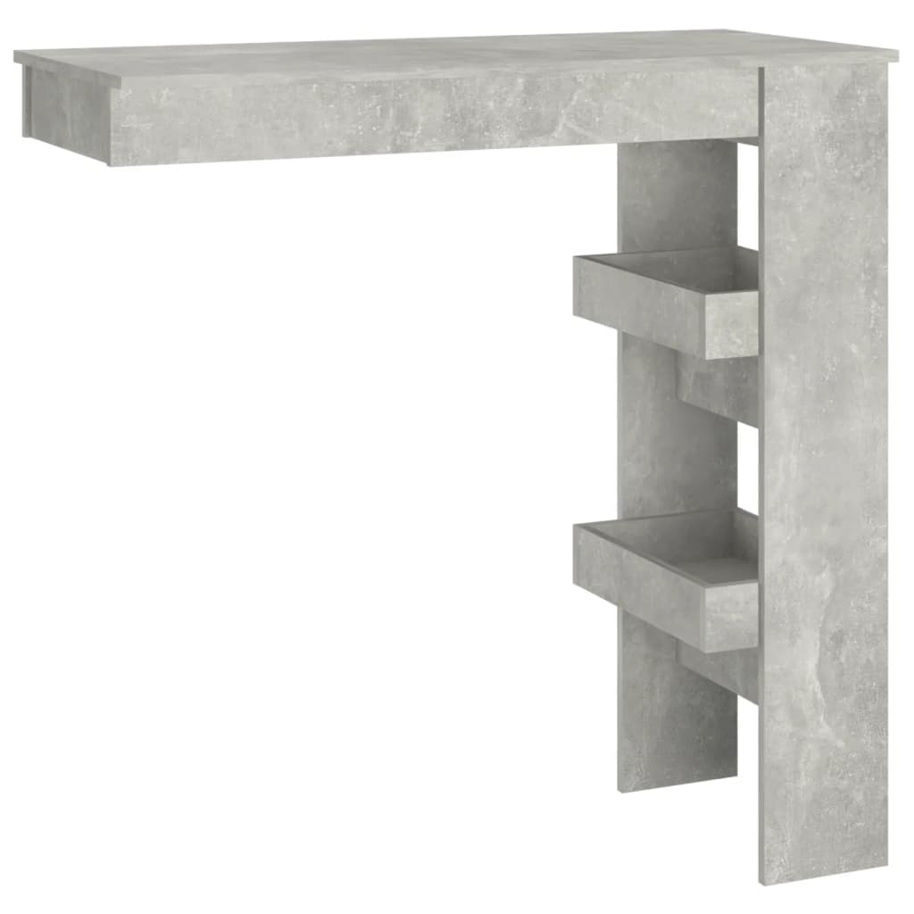 Image of vidaXL Wall Bar Table Concrete Grey 102x45x103.5 cm Engineered Wood