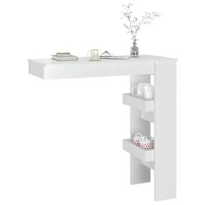 Nástěnný barový stolek bílý vysoký lesk 102x45x103,5cm kompozit - obrázek 7