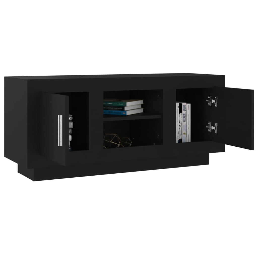 Meuble TV Noir 102x35x45 cm Bois d’ingénierie | meublestv.fr 5