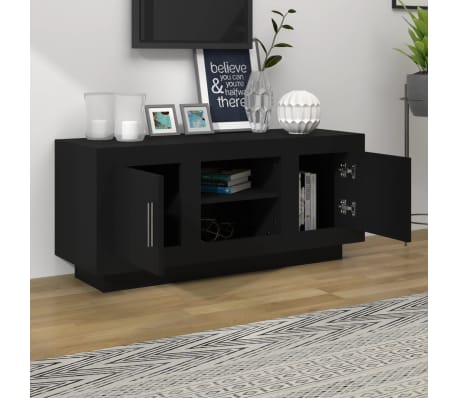 vidaXL TV-benk svart 102x35x45 cm konstruert tre