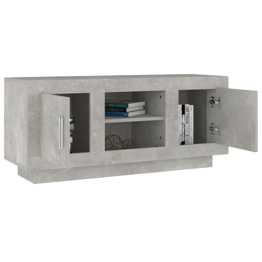 betonszürke szerelt fa TV-szekrény 102x35x45 cm