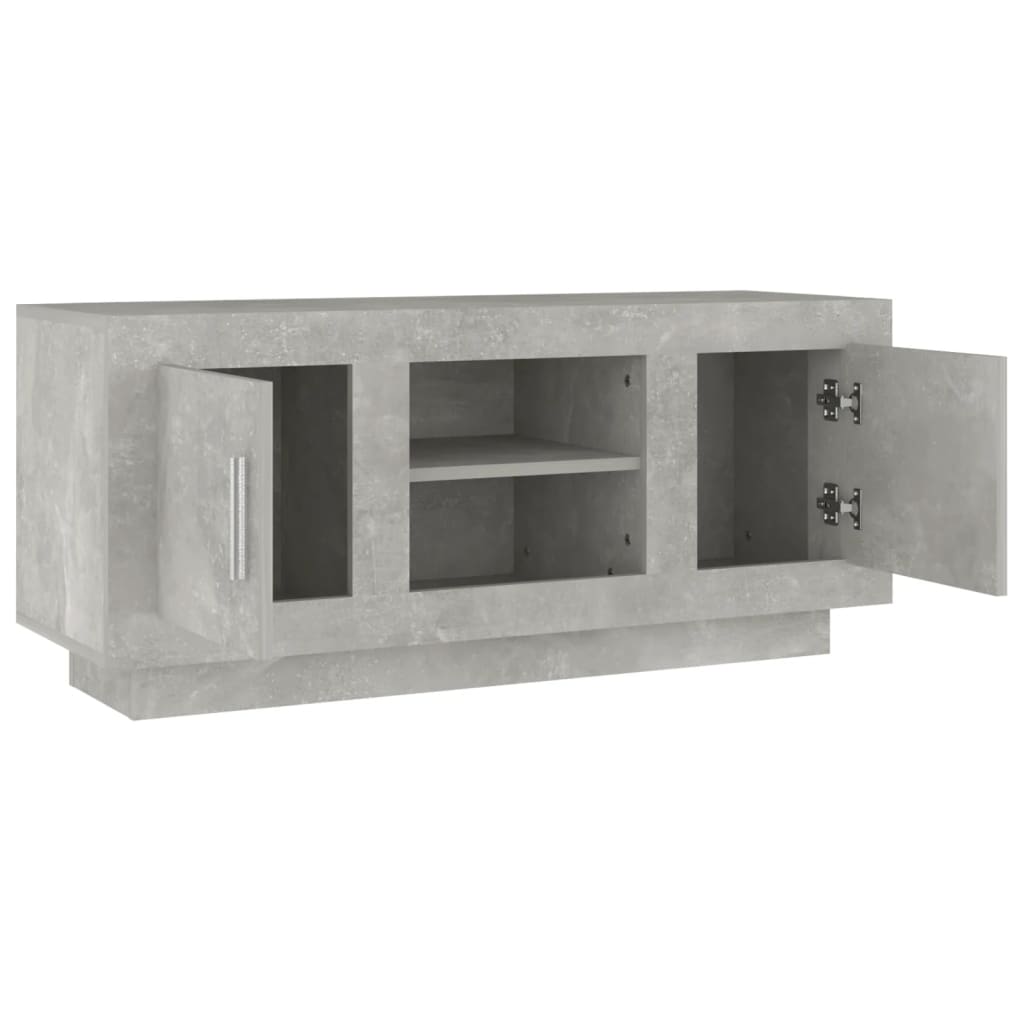 betonszürke szerelt fa TV-szekrény 102x35x45 cm