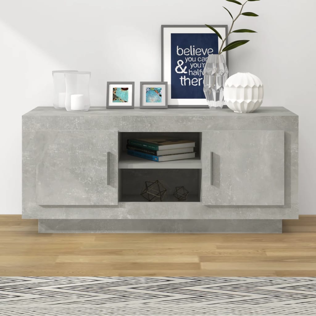 vidaXL Szafka pod TV, szaro�� betonu, 102x35x45 cm