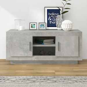 TV skříňka betonově šedá 102 x 35 x 45 cm kompozitní dřevo - obrázek 1