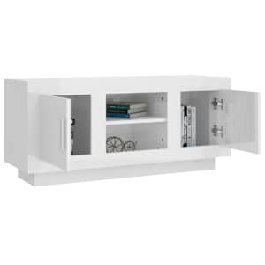 TV skříňka bílá s vysokým leskem 102x35x45 cm kompozitní dřevo - obrázek 4