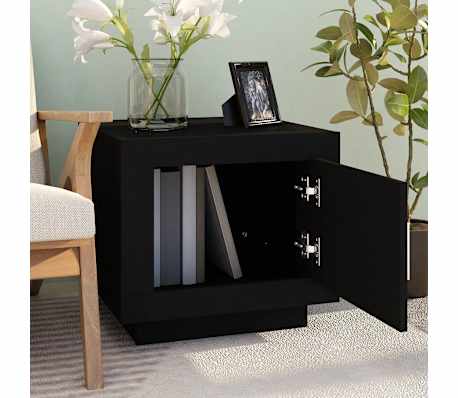 vidaXL Table basse noir 51x50x45 cm bois d'ing&eacute;nierie
