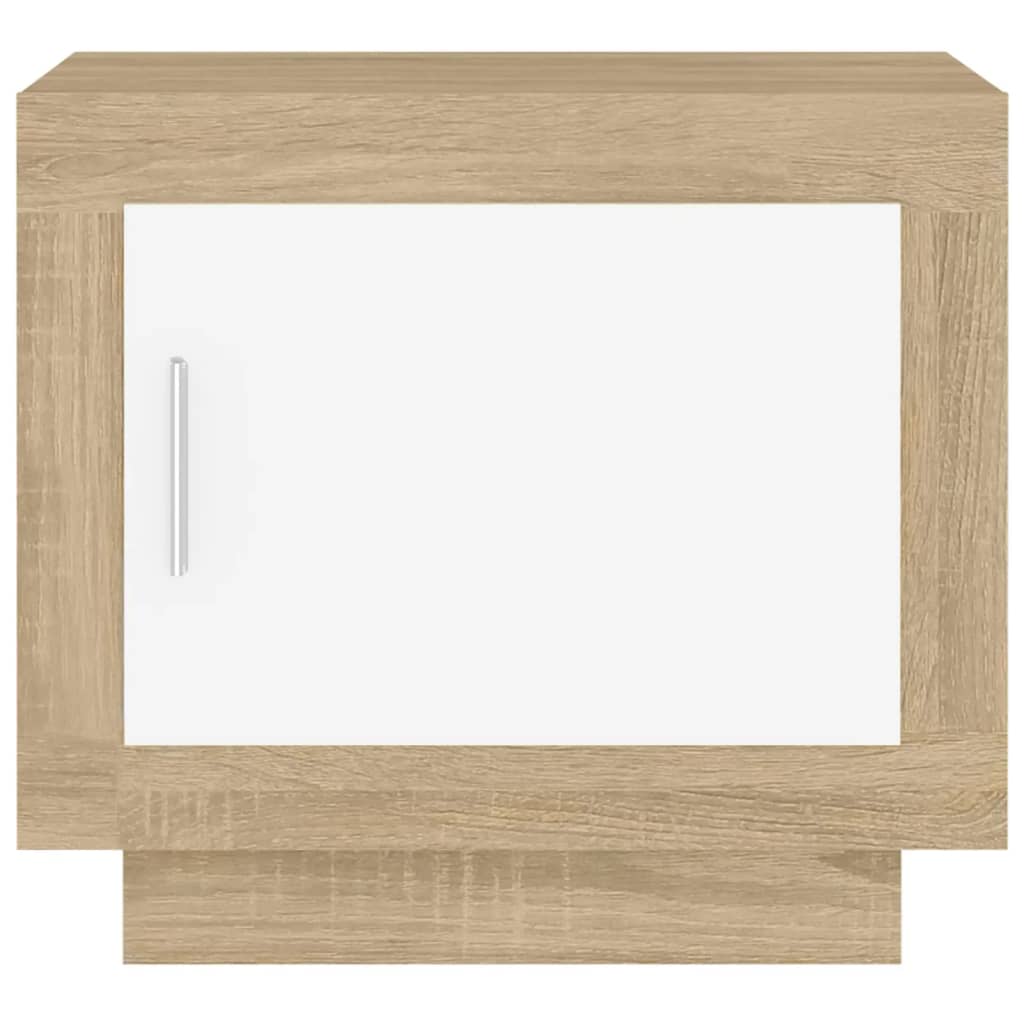 vidaXL Konferenčný stolík biely dub sonoma 51x50x45cm spracované drevo
