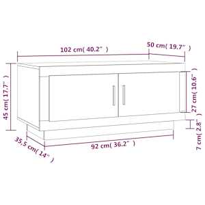 Konferenční stolek bílý 102 x 50 x 45 cm kompozitní dřevo - obrázek 8