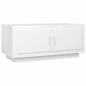 Konferenční stolek lesklý bílý 102x50x45 cm kompozitní dřevo - obrázek 2